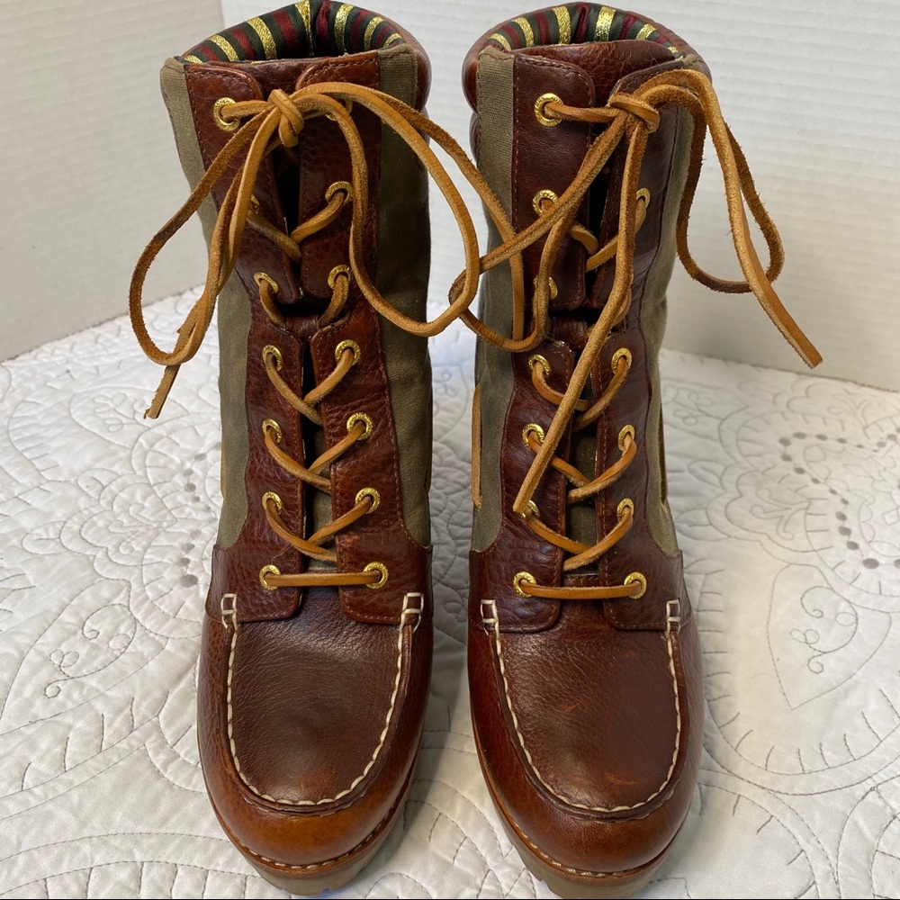 Women’s Brown Leather Lace-Up Ankle Boots